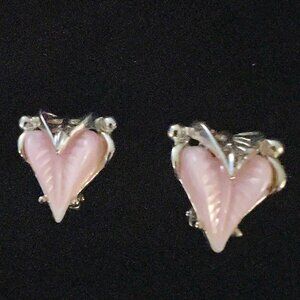 Pink Heart Clip-On Earrings